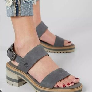 Timberland Gray Chunky Sandals with Adjustable Strap